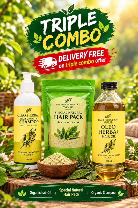 TRIPPLE ORGANIC COMBO (Hair Oil + Hair Pack + Shampoo)